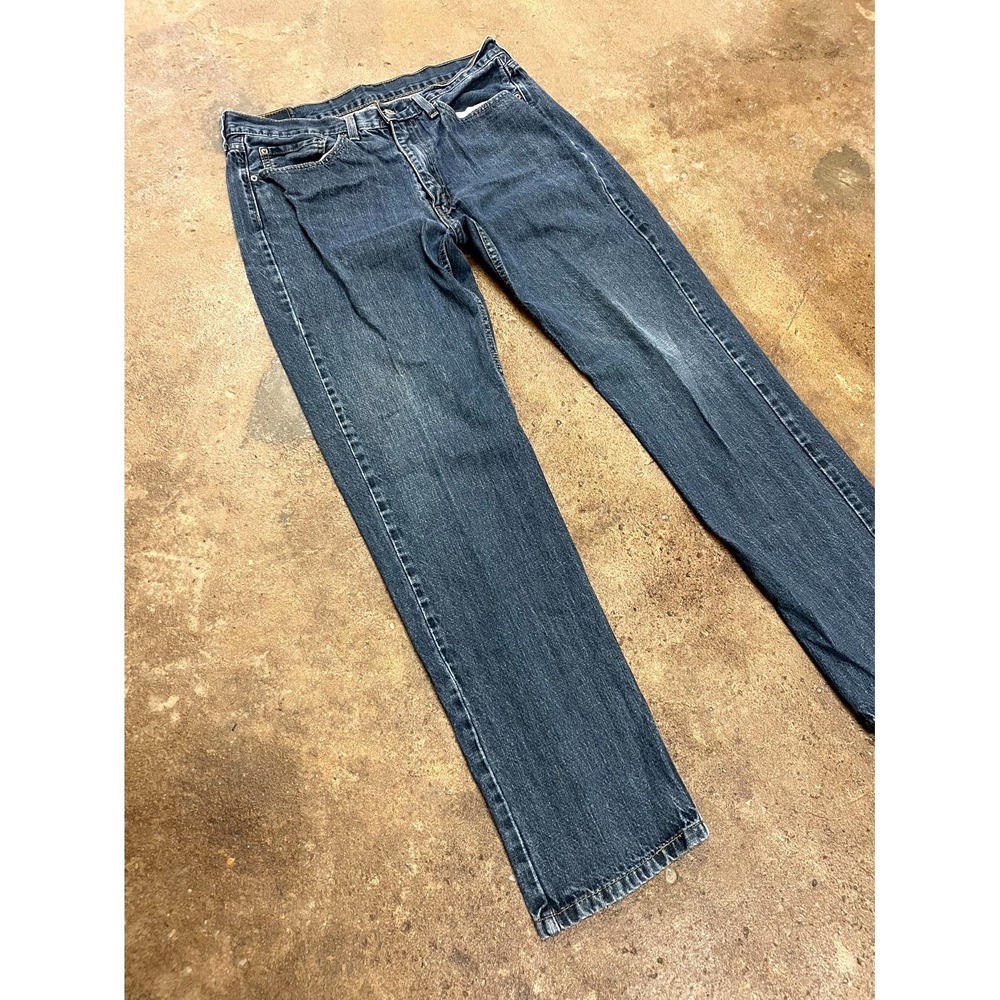 Levi's 514 Regular Straight Fit Jeans Mens 35x34 Blue Denim Dark Wash Mid Rise - Picture 2 of 16